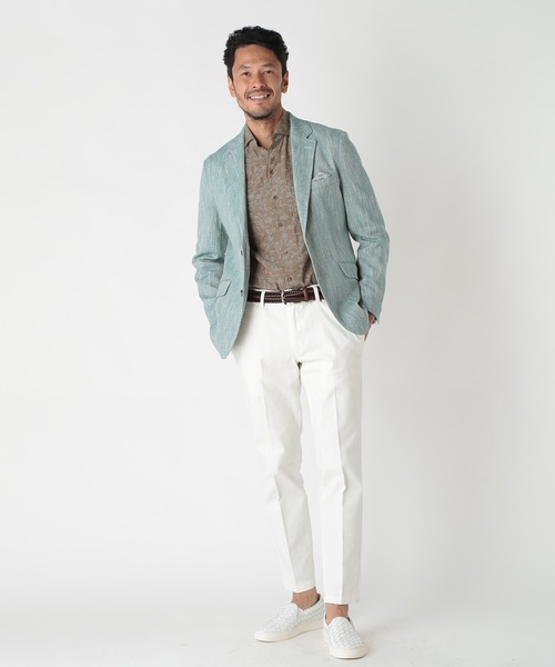 MEN'S BIGI（メンズビギ）の「リネン調スラブメランジジャケット（テーラードジャケット・メンズ・ネイビー/ブラウン/グリーン・03/04/02/01）」の18枚目の写真