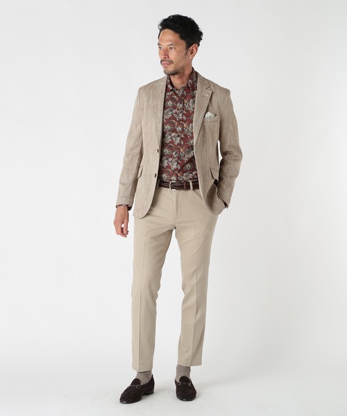 MEN'S BIGI（メンズビギ）の「リネン調スラブメランジジャケット（テーラードジャケット・メンズ・ネイビー/ブラウン/グリーン・03/04/02/01）」の16枚目の写真