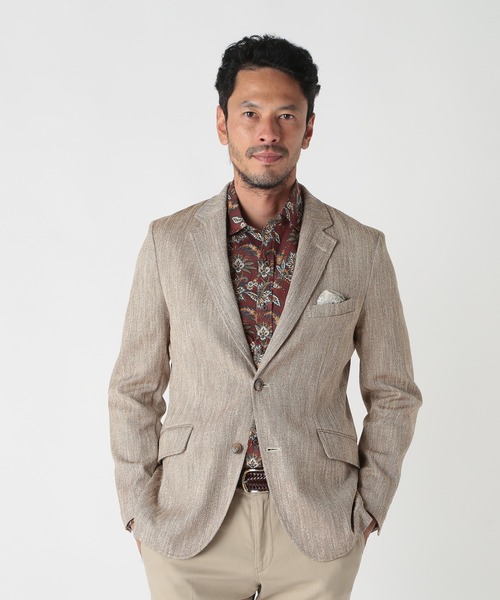 MEN'S BIGI（メンズビギ）の「リネン調スラブメランジジャケット（テーラードジャケット・メンズ・ネイビー/ブラウン/グリーン・03/04/02/01）」の13枚目の写真