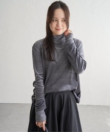 ベロアタートルシアー切り替えプルオーバー