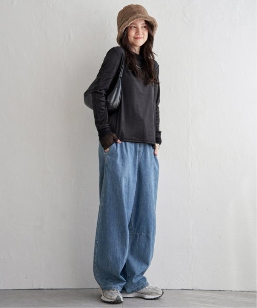 LBC（エルビーシー）の「ベロアタートルシアー切り替えプルオーバー（Tシャツ/カットソー・レディース・ホワイト/グレー/ブルー/ブラック・M）」の15枚目の写真