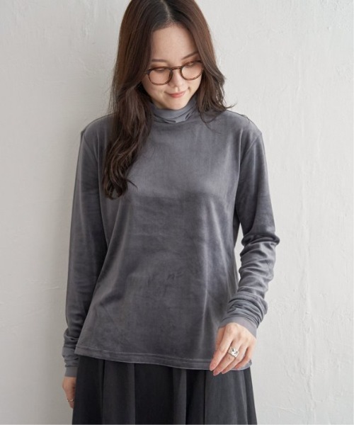 LBC（エルビーシー）の「ベロアタートルシアー切り替えプルオーバー（Tシャツ/カットソー・レディース・ホワイト/グレー/ブルー/ブラック・M）」の18枚目の写真