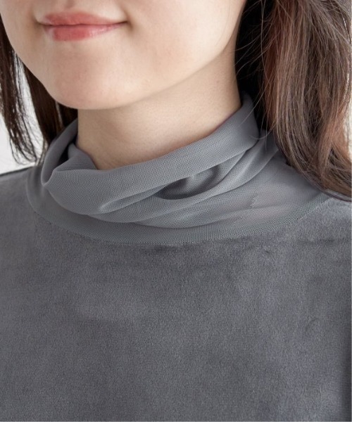 LBC（エルビーシー）の「ベロアタートルシアー切り替えプルオーバー（Tシャツ/カットソー・レディース・ホワイト/グレー/ブルー/ブラック・M）」の19枚目の写真