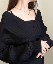 肩キャミショート丈ニット