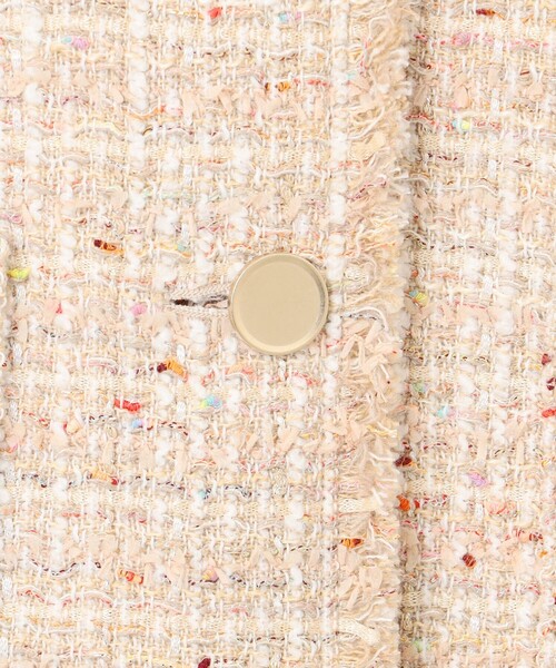 自由区（ジユウク）の「GIOLICAファンシーツイード ジャケット（ノーカラージャケット・レディース・ベージュ系/ブルー系・46/44）」の13枚目の写真