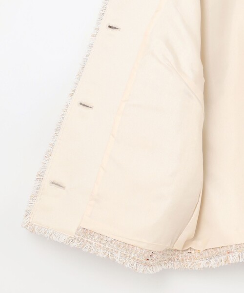 自由区（ジユウク）の「GIOLICAファンシーツイード ジャケット（ノーカラージャケット・レディース・ベージュ系/ブルー系・46/44）」の15枚目の写真