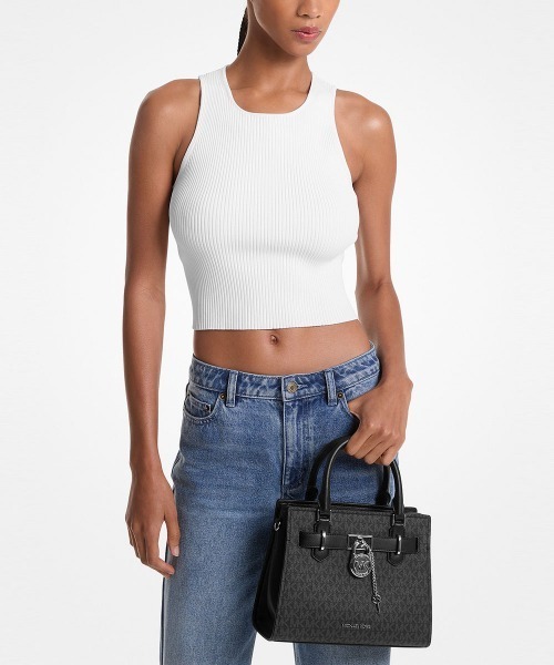 MICHAEL KORS（マイケルコース）の「HAMILTON サッチェル スモール - MKシグネチャー（ハンドバッグ・レディース・ブラック・FREE）」の5枚目の写真