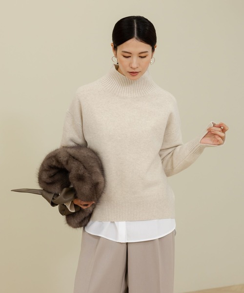 【セール】カシミヤ混タートルニット/127599（ニット/セーター）｜Elura（エルーラ）
