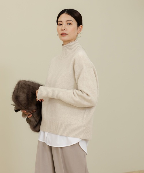 【セール】カシミヤ混タートルニット/127599（ニット/セーター）｜Elura（エルーラ）