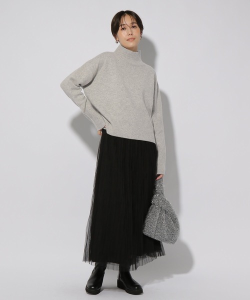 【セール】カシミヤ混タートルニット/127599（ニット/セーター）｜Elura（エルーラ）