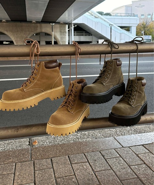 sedacle(セダクル)の「デザインストリングブーツ(ブーツ・メンズ・カーキ/キャメル/ブラック/レオパード・SMALL/X-LARGE/LARGE/MEDIUM)」の8枚目の写真