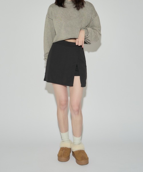 ROOPTOKYO（ループトウキョウ）の「Slit Layered Miniskirt / スリット レイヤード ミニスカート（スカート・レディース・ブラック・L/M）」の3枚目の写真