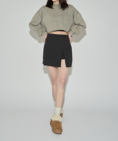 ROOPTOKYO（ループトウキョウ）の「Slit Layered Miniskirt / スリット レイヤード ミニスカート（スカート・レディース・ブラック・L/M）」の4枚目の写真