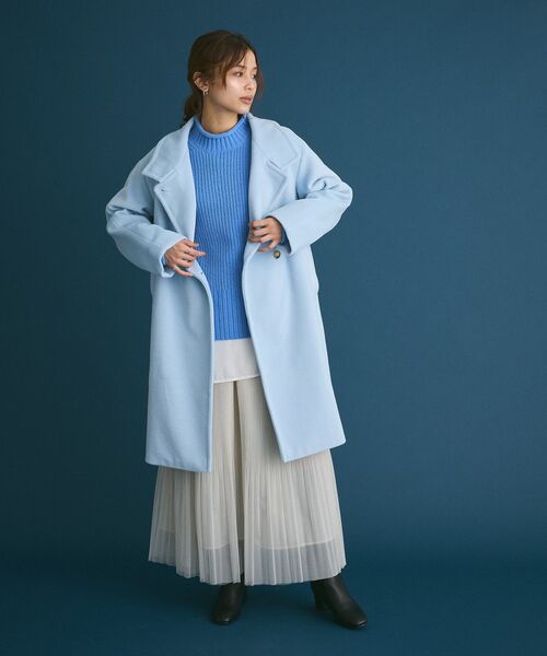 Green　Parks（グリーンパークス）の「ラメチュールプリーツスカート（スカート・レディース・ミント/アイボリー/チャコールグレー/ブルー・FREE）」の7枚目の写真