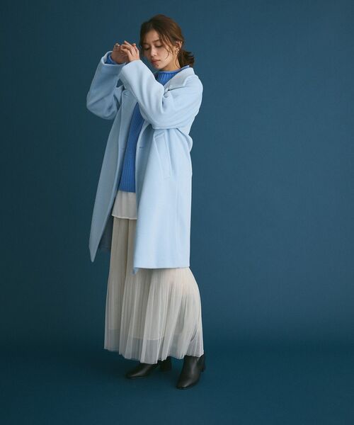 Green　Parks（グリーンパークス）の「ラメチュールプリーツスカート（スカート・レディース・ミント/アイボリー/チャコールグレー/ブルー・FREE）」の9枚目の写真