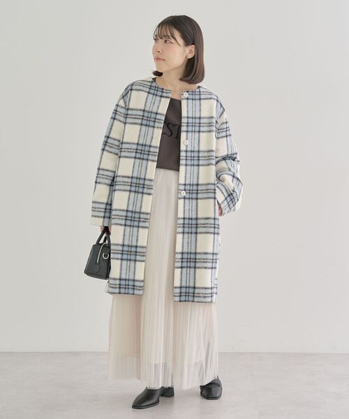 Green　Parks（グリーンパークス）の「ラメチュールプリーツスカート（スカート・レディース・ミント/アイボリー/チャコールグレー/ブルー・FREE）」の17枚目の写真