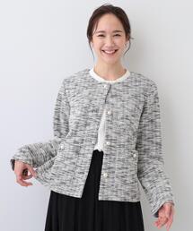 DRESKIP | カットツイードジャケット(ノーカラージャケット)