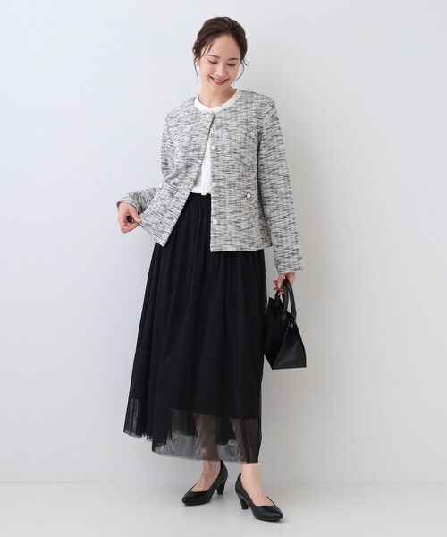 セール】カットツイードジャケット（ノーカラージャケット）｜DRESKIP