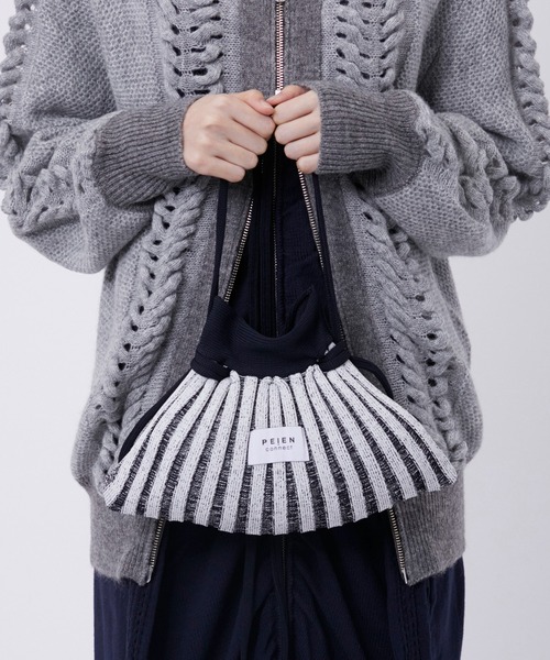 PEIEN（ペイエン）の「【PEIEN/ペイエン】Mountain Series Knit Pocket Bag/ニットショルダーバッグ（ショルダーバッグ・レディース・ホワイト/ベージュ/グリーン・FREE）」の12枚目の写真