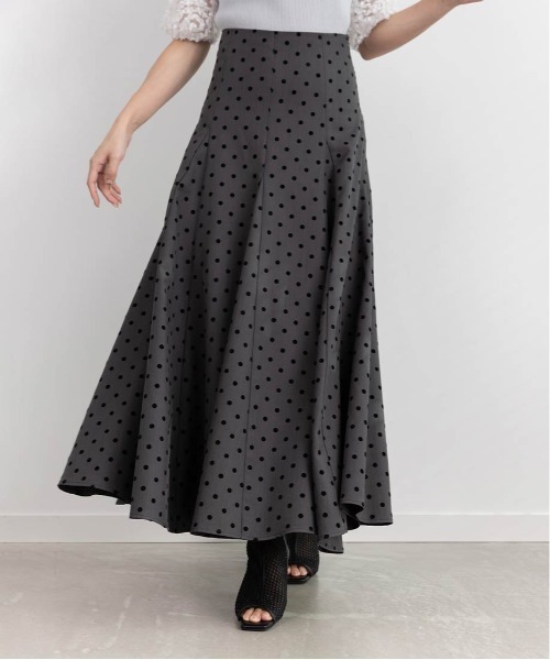 RANDA（ランダ）の「ハイウエストフレアスカート（スカート・レディース・ドット/ベージュ/ホワイト・0/1）」の4枚目の写真