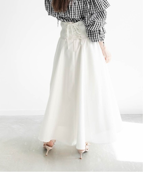 RANDA（ランダ）の「ハイウエストフレアスカート（スカート・レディース・ドット/ベージュ/ホワイト・0/1）」の12枚目の写真