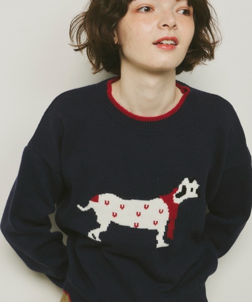 配色わんわんニット（ニット/セーター）｜Unitage（ユニテージ）の