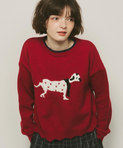 配色わんわんニット（ニット/セーター）｜Unitage（ユニテージ）の