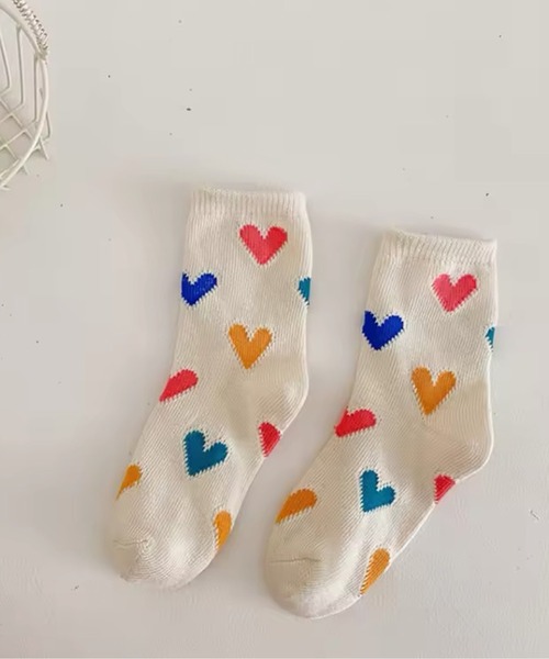 Bambin（ボンバン）の「【 Bambin / ボンバン 】 ハート柄 ソックス（ソックス/靴下・キッズ・ホワイト×ブラック/ブラック系その他/ホワイト系その他/ブラック×ホワイト・M/L/XL）」の3枚目の写真