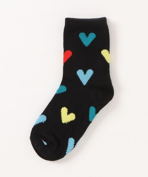 Bambin（ボンバン）の「【 Bambin / ボンバン 】 ハート柄 ソックス（ソックス/靴下・キッズ・ホワイト×ブラック/ブラック系その他/ホワイト系その他/ブラック×ホワイト・M/L/XL）」の5枚目の写真