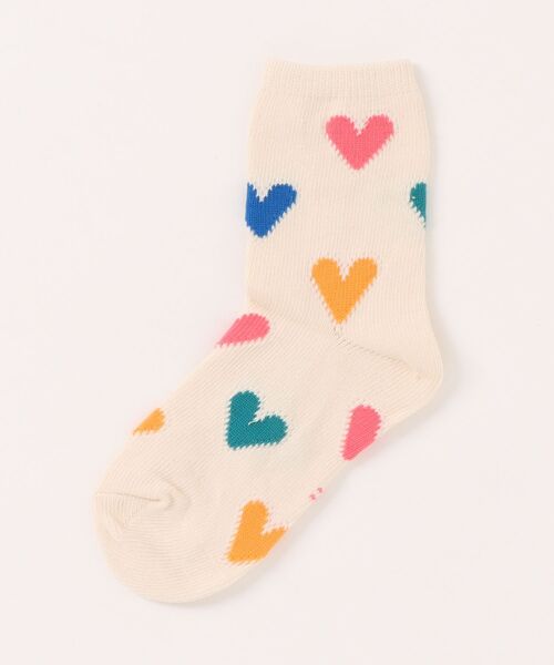 Bambin（ボンバン）の「【 Bambin / ボンバン 】 ハート柄 ソックス（ソックス/靴下・キッズ・ホワイト×ブラック/ブラック系その他/ホワイト系その他/ブラック×ホワイト・M/L/XL）」の7枚目の写真