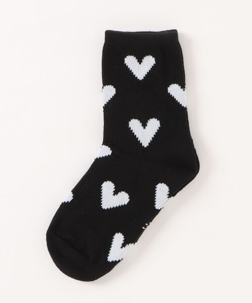 Bambin（ボンバン）の「【 Bambin / ボンバン 】 ハート柄 ソックス（ソックス/靴下・キッズ・ホワイト×ブラック/ブラック系その他/ホワイト系その他/ブラック×ホワイト・M/L/XL）」の8枚目の写真