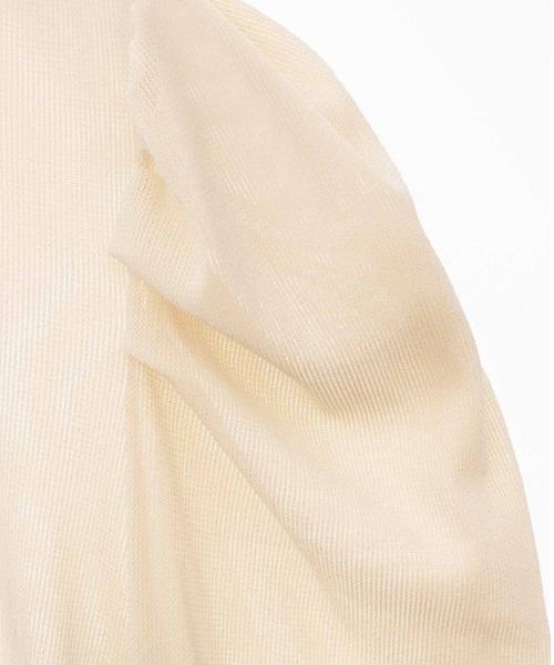 31 Sons de mode（トランテアン　ソン　ドゥ　モード）の「シアーラメトップス（Tシャツ/カットソー・レディース・クリーム/ブラック/ライトグレー・フリー）」の6枚目の写真