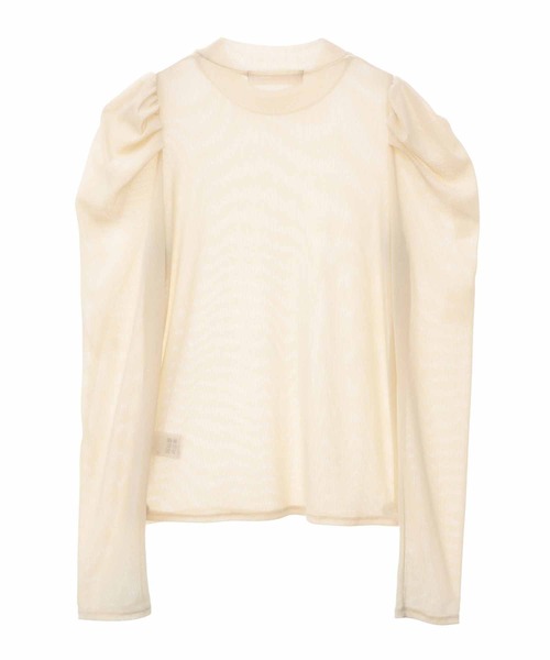 31 Sons de mode（トランテアン　ソン　ドゥ　モード）の「シアーラメトップス（Tシャツ/カットソー・レディース・クリーム/ブラック/ライトグレー・フリー）」の8枚目の写真