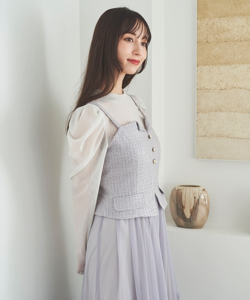 31 Sons de mode（トランテアン　ソン　ドゥ　モード）の「シアーラメトップス（Tシャツ/カットソー・レディース・クリーム/ブラック/ライトグレー・フリー）」の9枚目の写真