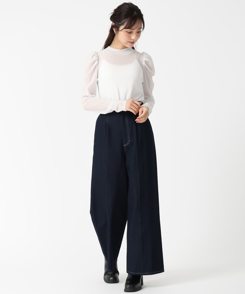 31 Sons de mode（トランテアン　ソン　ドゥ　モード）の「シアーラメトップス（Tシャツ/カットソー・レディース・クリーム/ブラック/ライトグレー・フリー）」の13枚目の写真