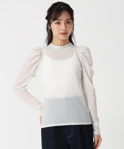 31 Sons de mode（トランテアン　ソン　ドゥ　モード）の「シアーラメトップス（Tシャツ/カットソー・レディース・クリーム/ブラック/ライトグレー・フリー）」の19枚目の写真