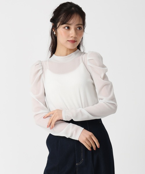 31 Sons de mode（トランテアン　ソン　ドゥ　モード）の「シアーラメトップス（Tシャツ/カットソー・レディース・クリーム/ブラック/ライトグレー・フリー）」の14枚目の写真