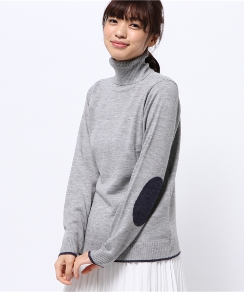 SEVENDAYS=SUNDAY（セブンデイズサンデイ）の「エルボーパッチ付　タートルネックプルオーバー（Tシャツ/カットソー・レディース・杢グレー/チャコールグレー/ネイビー・MEDIUM/LARGE）」の3枚目の写真