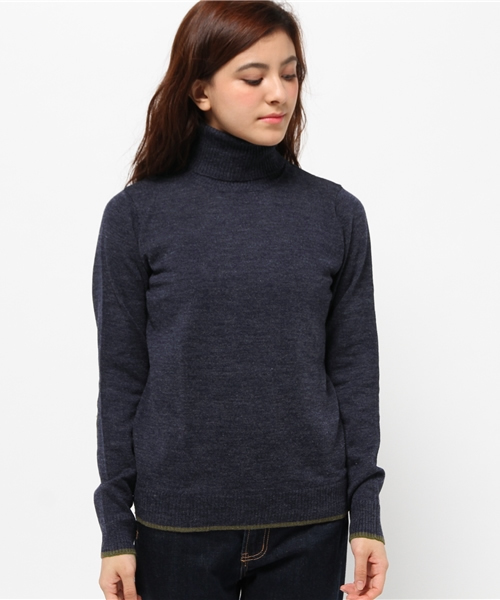 SEVENDAYS=SUNDAY（セブンデイズサンデイ）の「エルボーパッチ付　タートルネックプルオーバー（Tシャツ/カットソー・レディース・杢グレー/チャコールグレー/ネイビー・MEDIUM/LARGE）」の4枚目の写真