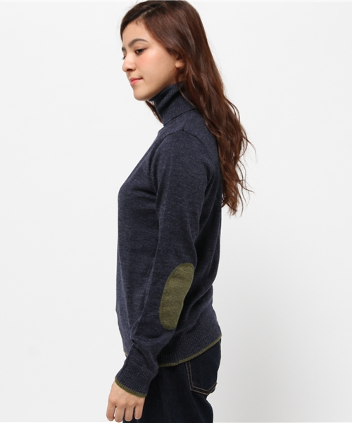 SEVENDAYS=SUNDAY（セブンデイズサンデイ）の「エルボーパッチ付　タートルネックプルオーバー（Tシャツ/カットソー・レディース・杢グレー/チャコールグレー/ネイビー・MEDIUM/LARGE）」の5枚目の写真