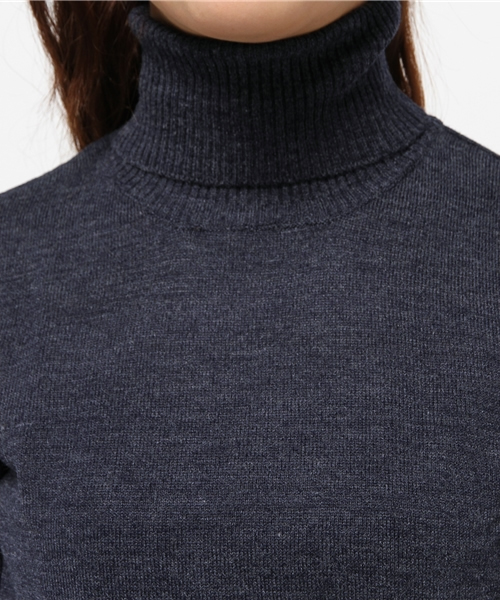 SEVENDAYS=SUNDAY（セブンデイズサンデイ）の「エルボーパッチ付　タートルネックプルオーバー（Tシャツ/カットソー・レディース・杢グレー/チャコールグレー/ネイビー・MEDIUM/LARGE）」の7枚目の写真