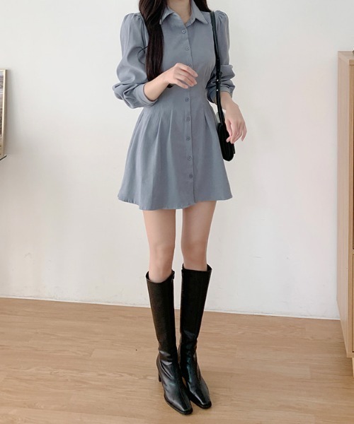 Teem Store（チームストア）の「ウエストピンタックデザイン シャツワンピース（シャツワンピース・レディース・ピンク/アイボリー/ライトブルー・M/S）」の10枚目の写真