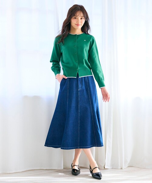 Feroux(フェルゥ)の「ロゴ刺繍ニット カーディガン(カーディガン/ボレロ・レディース・ホワイト系1/パイングリーン系/ピンク系・F)」の15枚目の写真