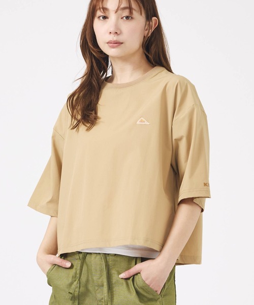 KELTY(ケルティ)の「【KELTY/ケルティー】ラッシュコンフォートクロップドTシャツ / 5分袖 / UV PROTECT / 紫外線防止(Tシャツ/カットソー・レディース・ベージュ/ブラック/ブルー・フリー)」の1枚目の写真