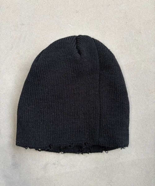 SANSeLF(サンセルフ)の「【SANSeLF】 ダメージニットビーニー ロールヘム sana25a001(ニットキャップ/ビーニー・レディース・グレー/カーキ/ブラック・FREE)」の15枚目の写真