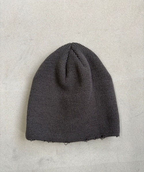SANSeLF(サンセルフ)の「【SANSeLF】 ダメージニットビーニー ロールヘム sana25a001(ニットキャップ/ビーニー・レディース・グレー/カーキ/ブラック・FREE)」の16枚目の写真