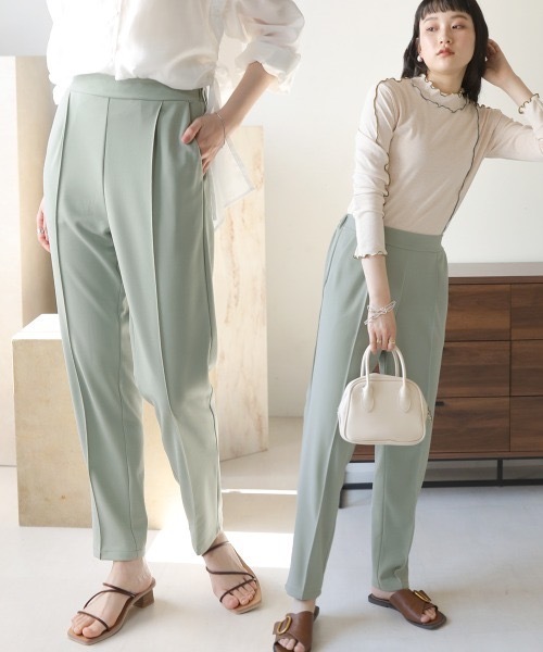 Bab(バブ)の「【WEB限定】美脚センターシームパンツ(スラックス・レディース・グリーン/ブルー/オレンジ・MEDIUM)」の1枚目の写真