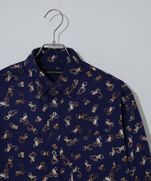 Animal print regular collar shirt / アニマルプリントレギュラカラーシャツ unisex