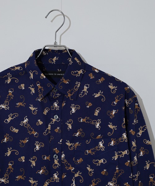 FUNALIVE(ファンアライブ)の「Animal print regular collar shirt / アニマルプリントレギュラカラーシャツ unisex(シャツ/ブラウス・メンズ・ホワイト系2/ブラック系1/ネイビー系1/ホワイト系1・M/L/XL)」の4枚目の写真