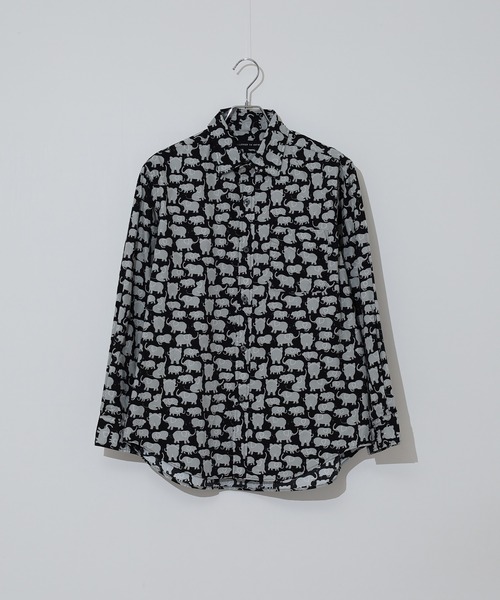 FUNALIVE(ファンアライブ)の「Animal print regular collar shirt / アニマルプリントレギュラカラーシャツ unisex(シャツ/ブラウス・メンズ・ホワイト系2/ブラック系1/ネイビー系1/ホワイト系1・M/L/XL)」の9枚目の写真